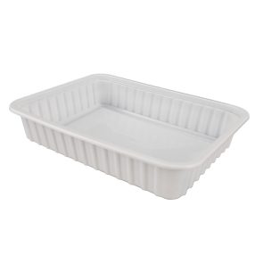 Szögletes tál 500 ml fehér PP 'ecoPLUS'