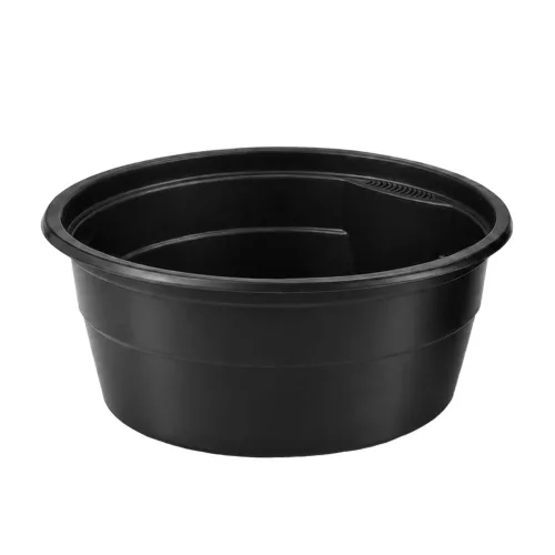 Műanyag gulyástál, leveses tál - 500ml fedelezhető, fekete