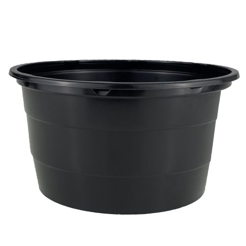 Műanyag gulyástál, leveses tál - 750ml fedelezhető, fekete