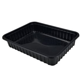 Szögletes tál 500 ml fekete PP 'eco'
