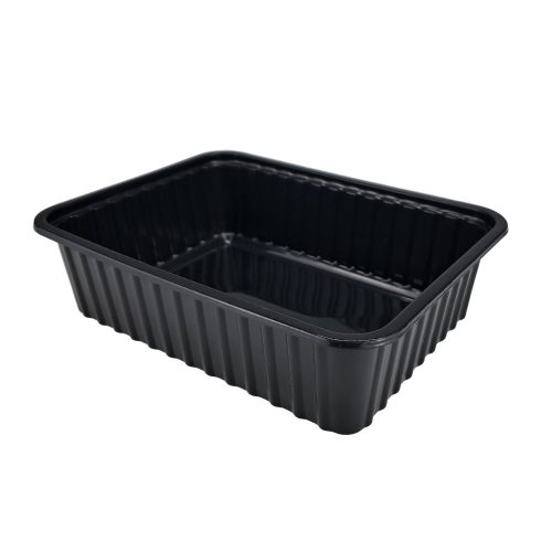 Szögletes tál 750 ml fekete PP 'eco'