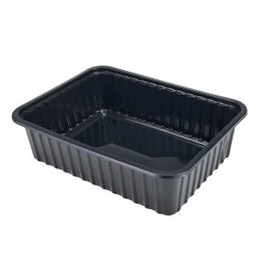 Szögletes tál 1000 ml fekete PP 'eco'