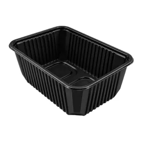 Szögletes tál 1000 ml fekete PP 'Q box'