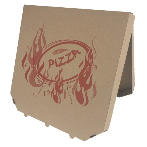 Pizza doboz 36 cm - csapott sarkú - PIZZÁS nyomat, barna