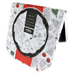 Pizza doboz 30 cm fehér - csapott sarkú - Enjoy