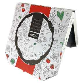 Pizza doboz 32 cm fehér - csapott sarkú - Enjoy