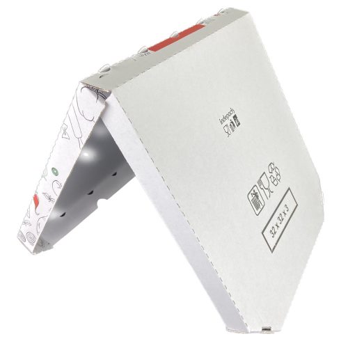 Pizza doboz 32 cm fehér - csapott sarkú - Enjoy