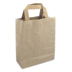 Papírtáska szalagfüles 18x22+8 cm barna