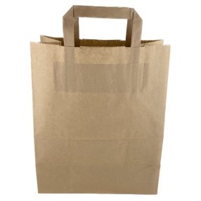 Papírtáska szalagfüles 26x35+12 cm barna