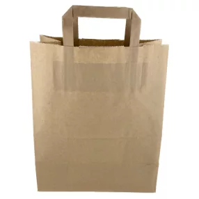 Papírtáska szalagfüles 24x34+12 cm barna