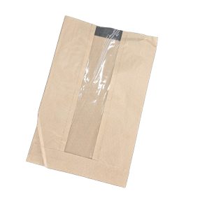 Papírtasak ablakos 16x25+2x2,5 cm barna