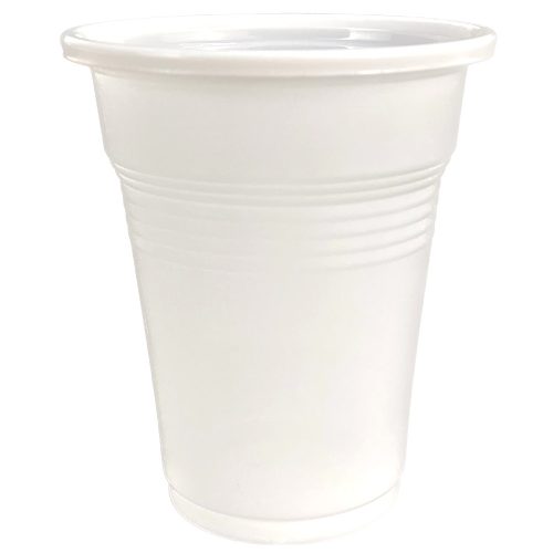 1 dl műanyag pohár, fehér.