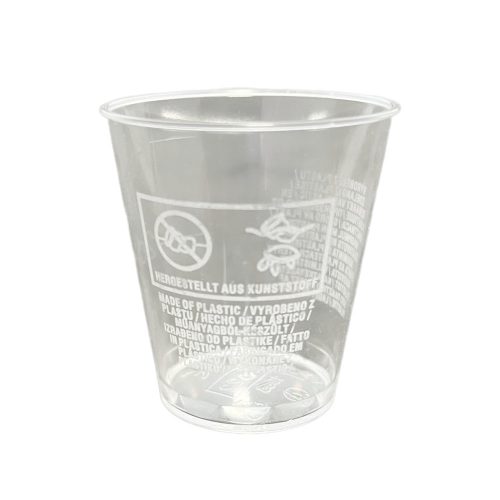 Műanyag snapszos, pálinkás pohár 4cl (keményfalú)