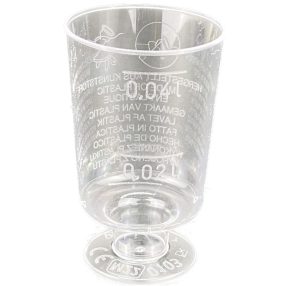   Műanyag talpas snapszos, pálinkás pohár 4cl (keményfalú)
