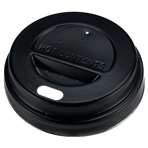 Fekete tető 1dl fehér, kraft, műanyagmentes, piros és fekete papírpoharakra (⌀62mm)