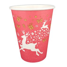 Karácsonyi papírpohár, piros 3 dl - 12oz