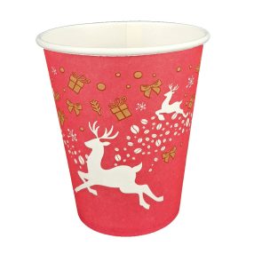 Karácsonyi papírpohár, piros 2 dl - 8oz