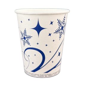 Karácsonyi papírpohár, fehér 2 dl - 8oz - Snowflakes