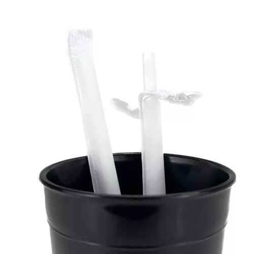 EGYESÉVEL CSOMAGOLT fehér papír szívószál - 230 mm