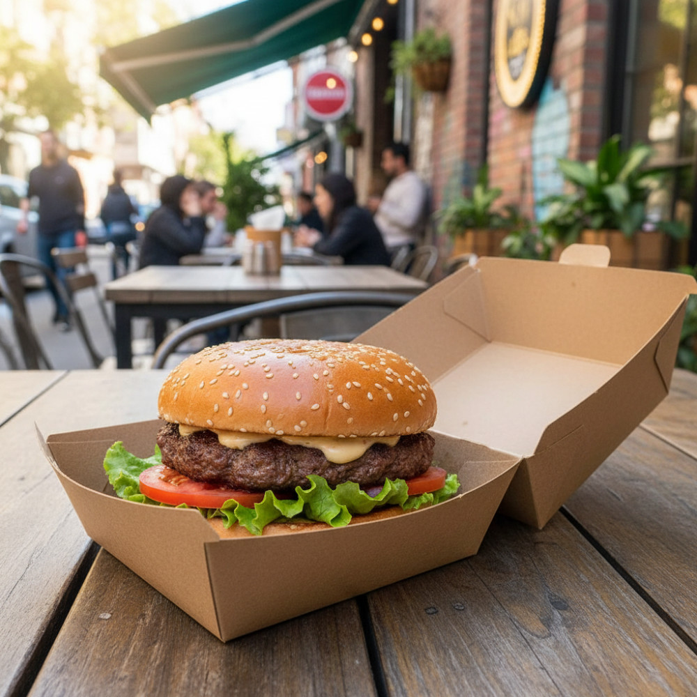 Hamburger doboz 110×110×85 mm KRAFT