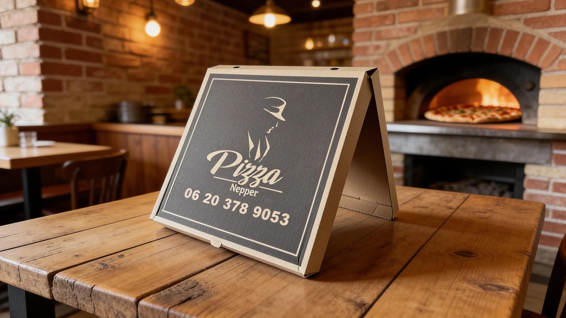 Logózott pizzás doboz referencia