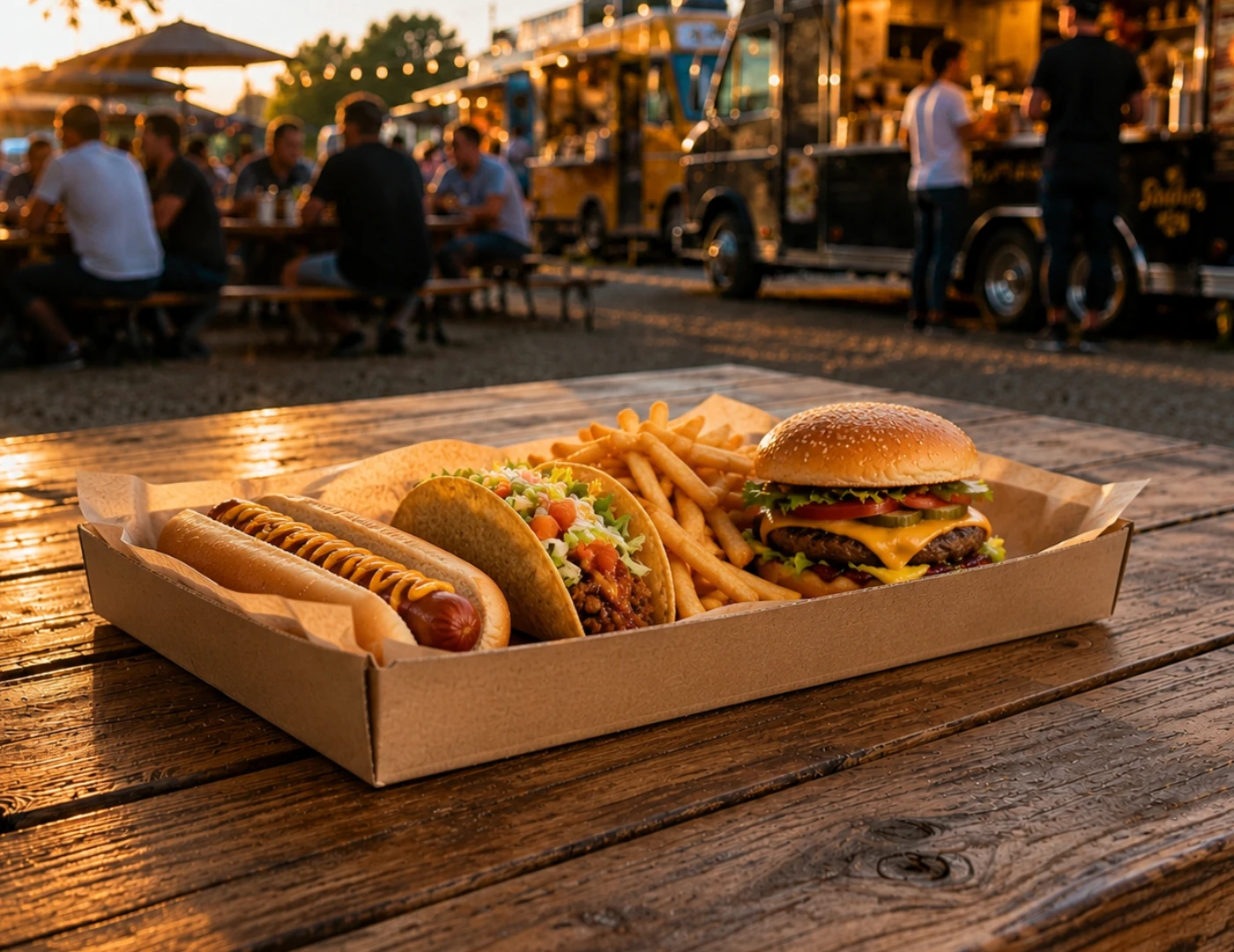 Logózott street food papírtálca extra