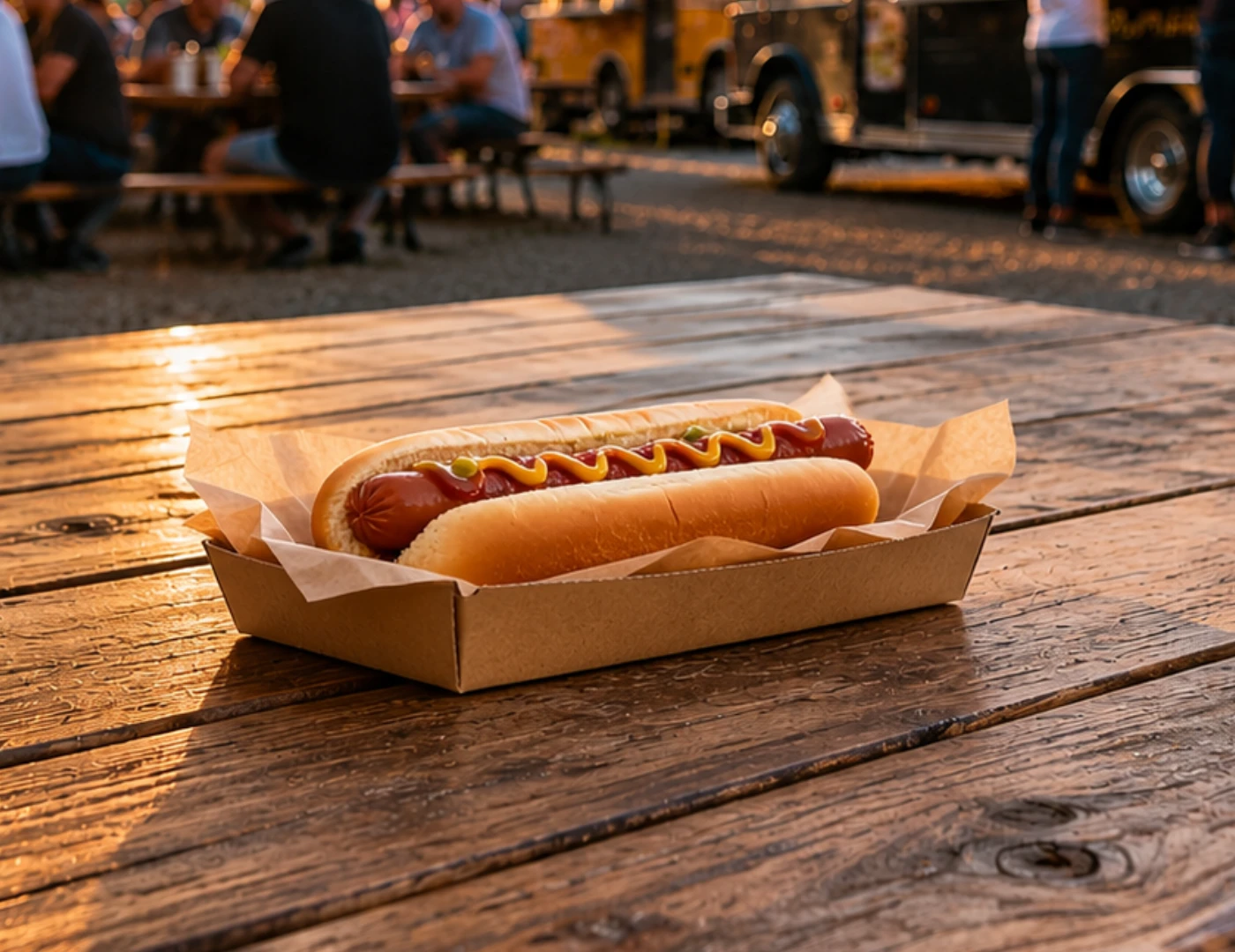 Logózott street food papírtálca kicsi