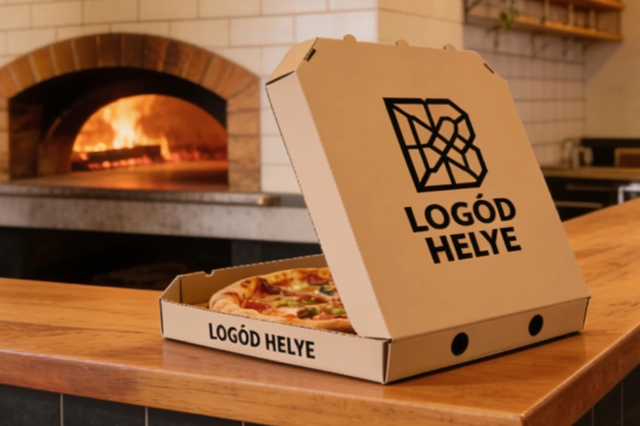 Logózott pizzásdoboz – kép helye