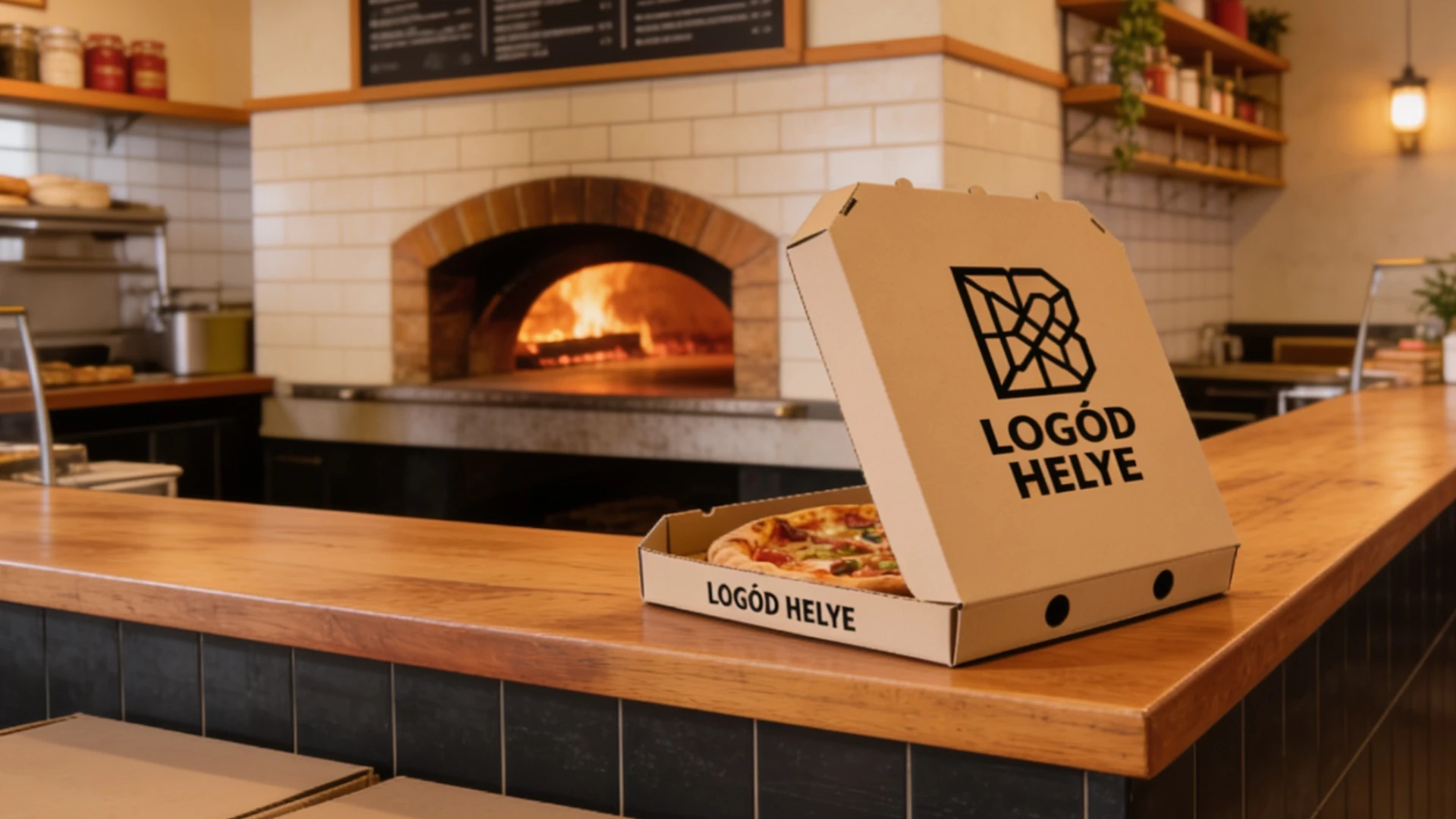 Egyedi logózott pizzás doboz