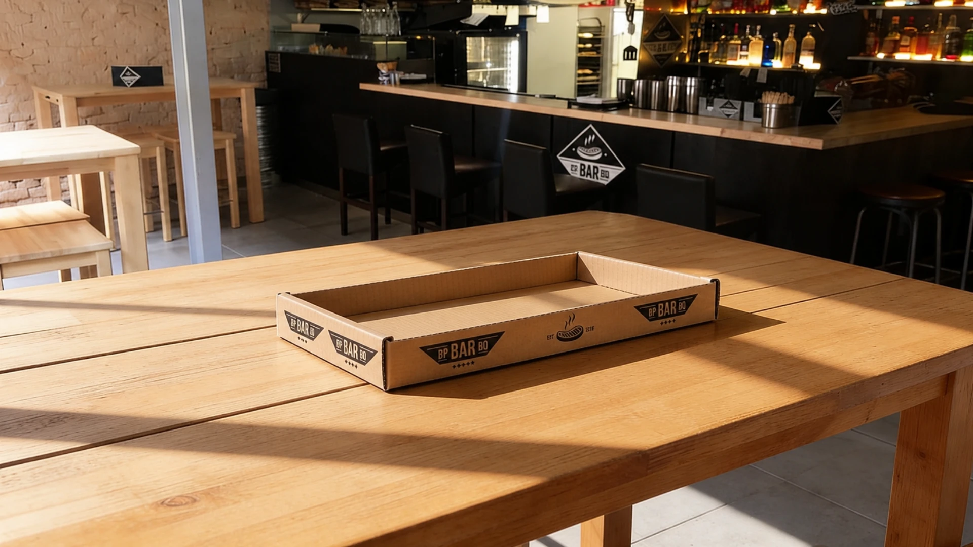 Logózott street food papírtálca referencia