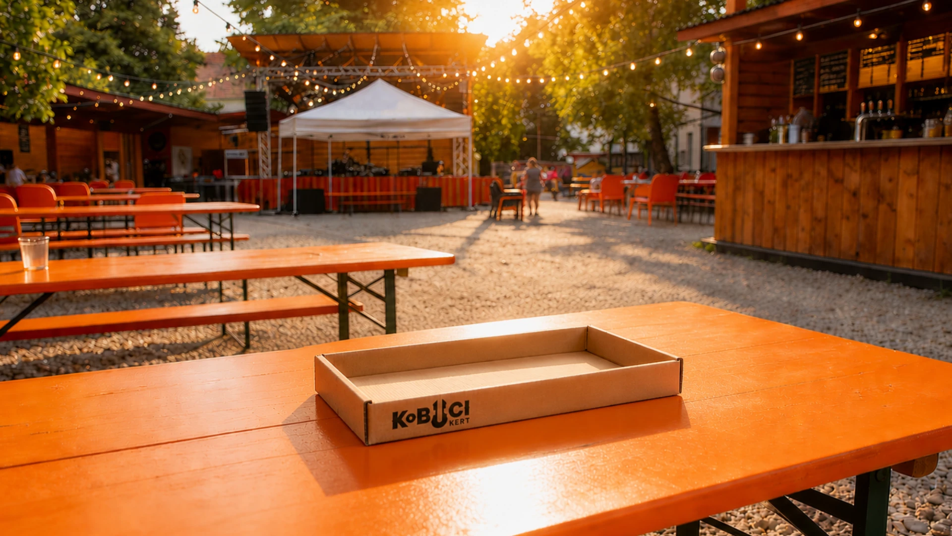 Logózott street food papírtálca referencia