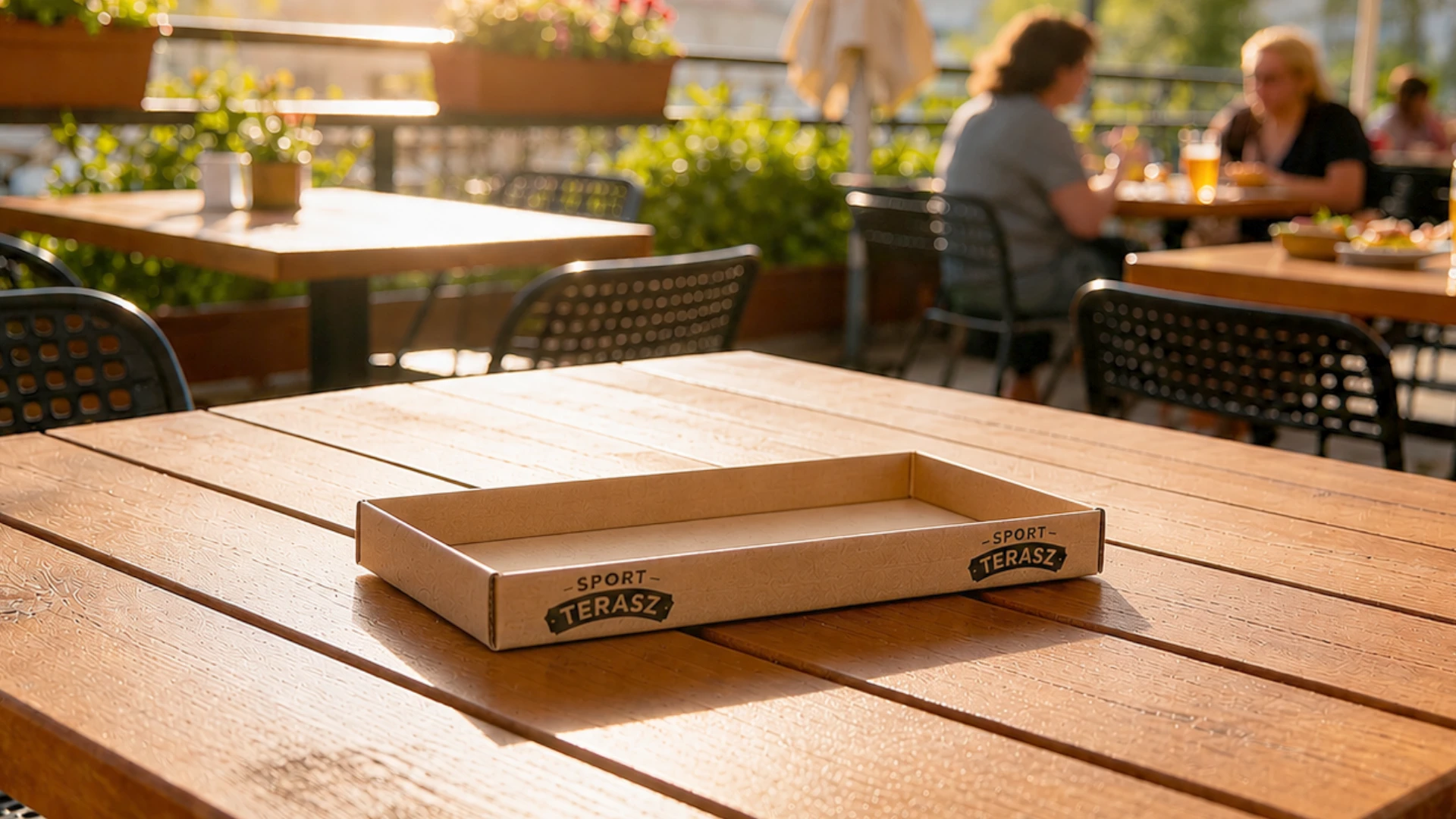 Logózott street food papírtálca referencia