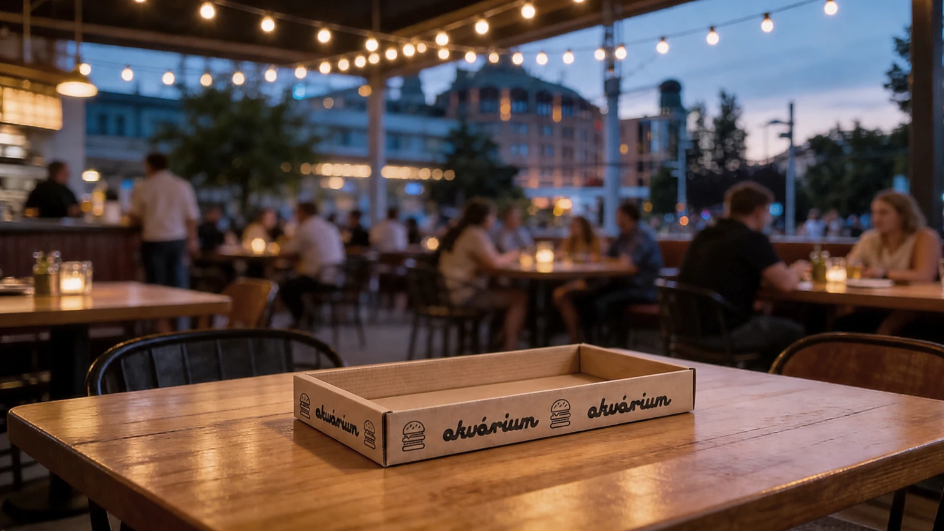 Logózott street food papírtálca referencia