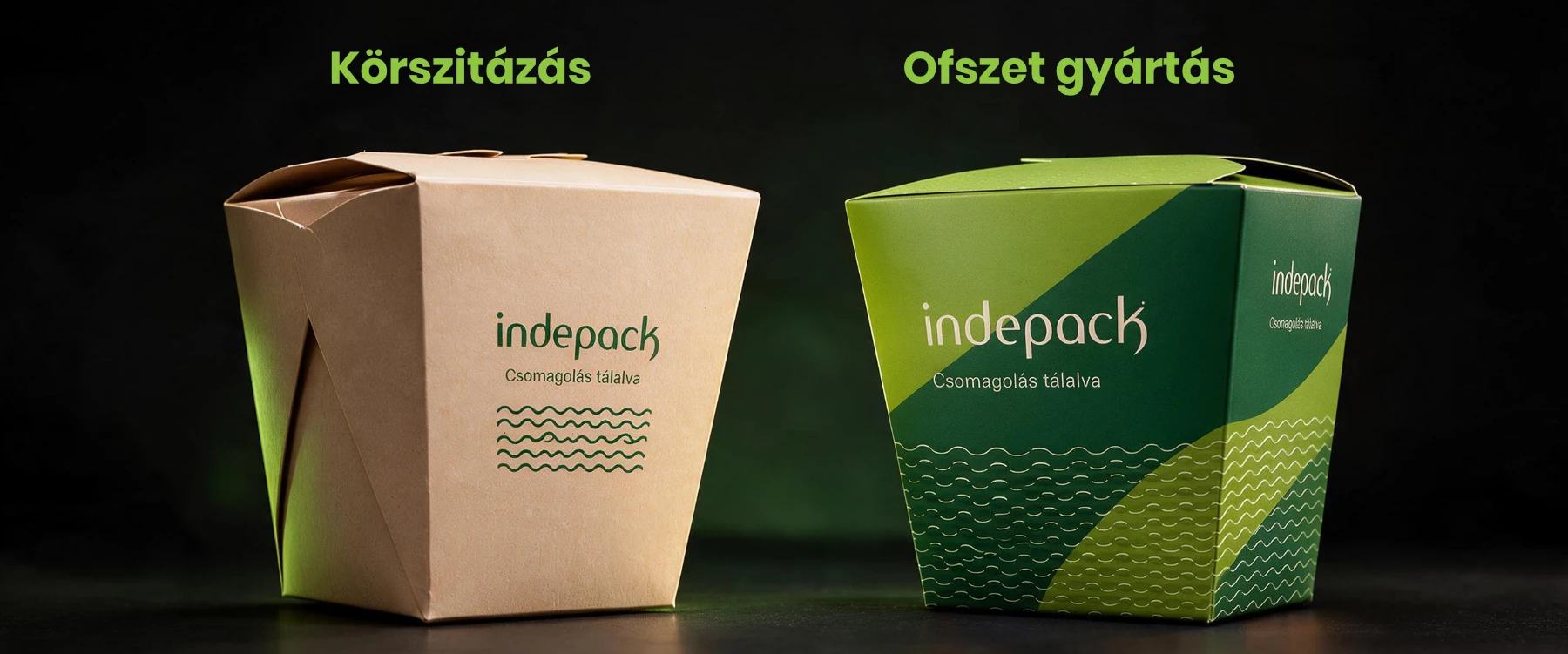 Körszitázott és ofszet nyomattal készülő papír tésztás dobozok